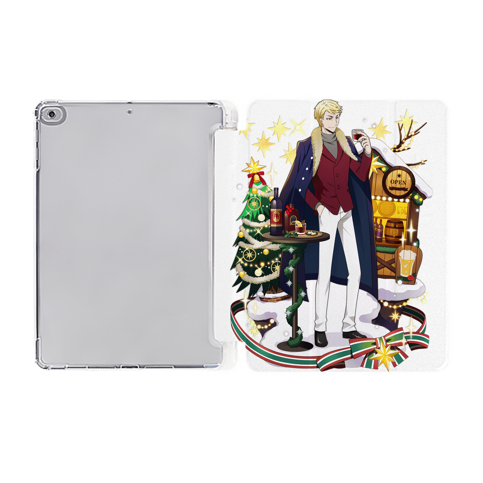 （画像用） 文豪ストレイドッグス Bungo Stray Dogs IPad ケース ペン収納付き 三つ折りスタンド PUレザー×シリコン 対応機種9.5/10.5/10.9インチ